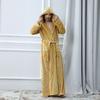 Mens Hooded Thicken Coral Fleece Robe Bathrobe Gown Pajamas Sleepwear Pocket