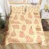 Cartoon Capybara Duvet Cover Twin Queen Toddler Botanical Leaves Funny Animal Bedding Set Graffiti Sketch Lines Comforter Cover