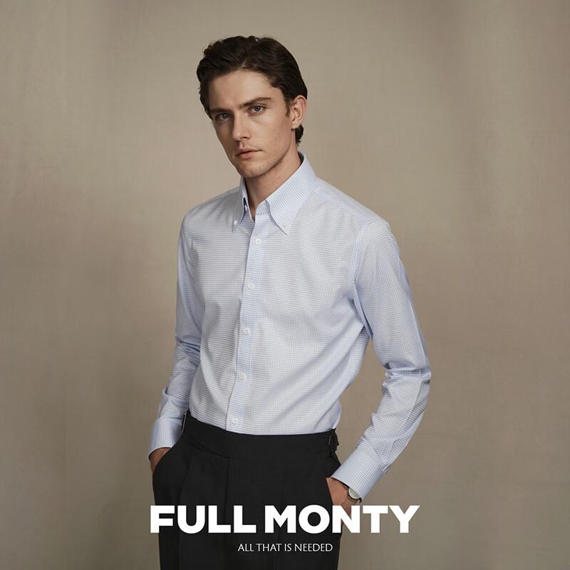 FULL MONTY Men s 100% Cotton Non-Iron Long Sleeve Business Casual Shirt 39