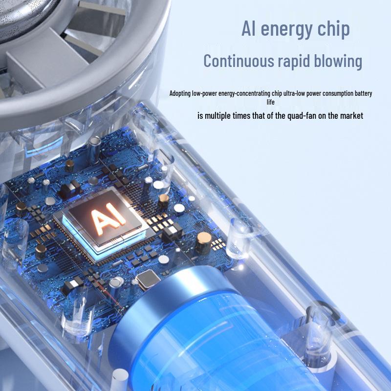 Dual-Use USB Rechargeable Handheld & Desktop Cooling Fan with Semiconductor Ice Technology