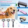 Stainless Steel Pet Grooming Dematting Rake Tool with Ergonomic Handle for Removing Loose Fur and Tangles from Dog and Cat Coats