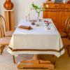 Tassel Tablecloth Linen Textured Table Cover Anti-scratch Table Cloth