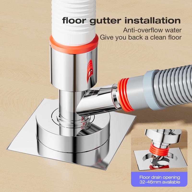 Washing Machine Downpipe Three-way Water Distributor Drainage Channel Anti-odor and Anti-overflow Special Floor Drain Connector