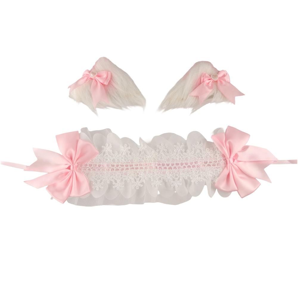 Jk Lolita Lace Headband Plush Cat Ears Barrettes Creative Anime Maid Cosplay Headdress  Daily