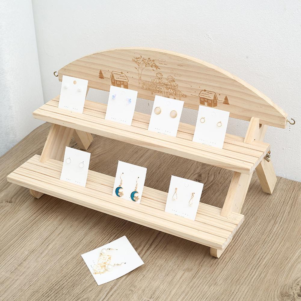 Desktop Storage Organizer Wooden Multi-layer Desktop Storage Rack with Smooth Edge Design Stable Construction Plant for Home