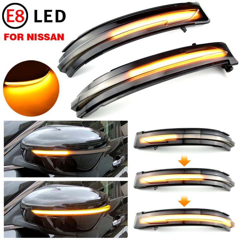 Nissan X-Trail T32 Qashqai J11 Murano Z52 Navara NP300 Pathfinder Juke LED dönüş sinyali ışıkları Ayna için Dinamik Sinyal Lambası