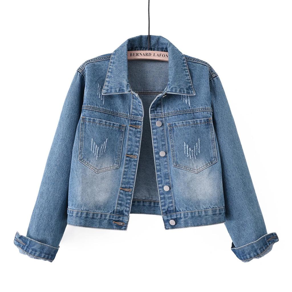 2026 Korean Style Slim Fit Short Denim Jacket for Women - Versatile Casual Spring/Autumn Top