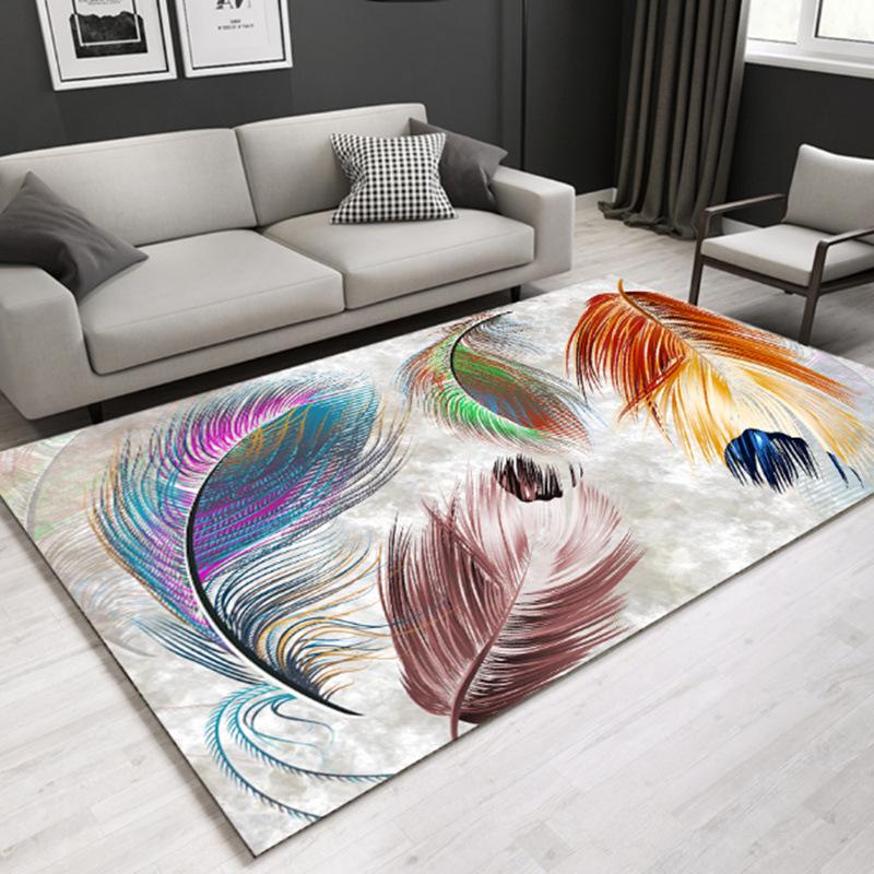 Nordic Modern Luxury Carpet: Elegant Customizable Rug for Bedroom or Living Room.