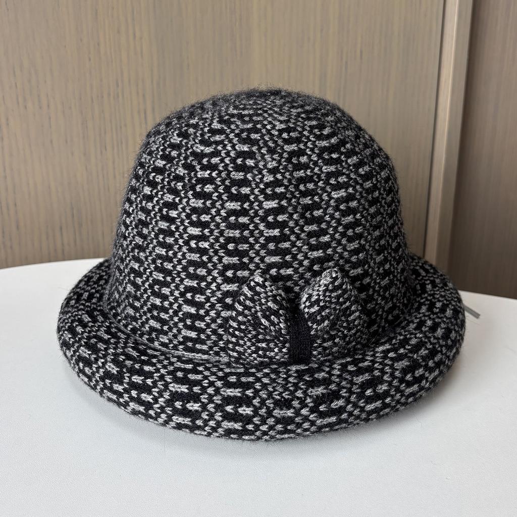 Hat Lady Winter Middle-Aged And Elderly Basin Hat Thickened Woolen Curling Bucket Hat Travel Leisure Warm Basin Hat