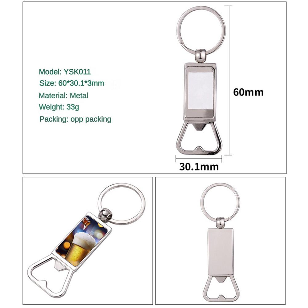 Ublimation Metal Blank Keychains Bottle Opener Key Ring Heat Transfer Sublimation Key Rings Customized Photo