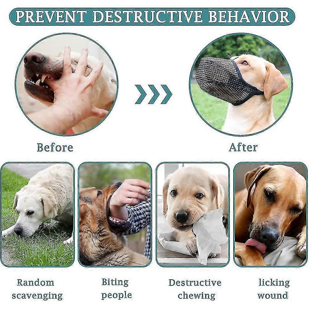 Dog Muzzle Soft Nylon Muzzle - Adjustable Breathable Mesh Muzzle, Dog Mask, Mouth Cover For Anti-biting Anti-barking Licking Cover
