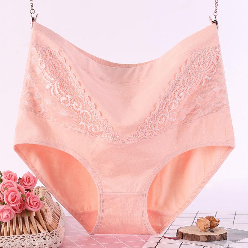 Plus Size Women's Year of Life Cotton High Waisted Lace Red Triangle Panties