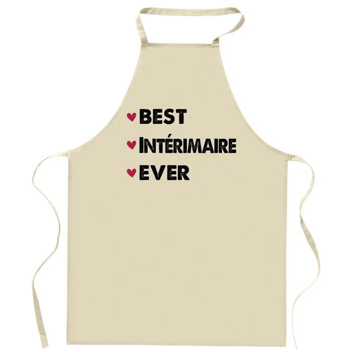 Tablier de cuisine - INTERIMAIRE Best Ever - Coton épais - Impression France (DTG) - Liens ajustables