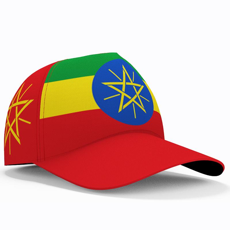 Ethiopia Baseball Cap Free 3D Custom Made Name Number Team Logo Et Hat Eth Country Travel Ethiopian Amharic Nation Flag Headgear