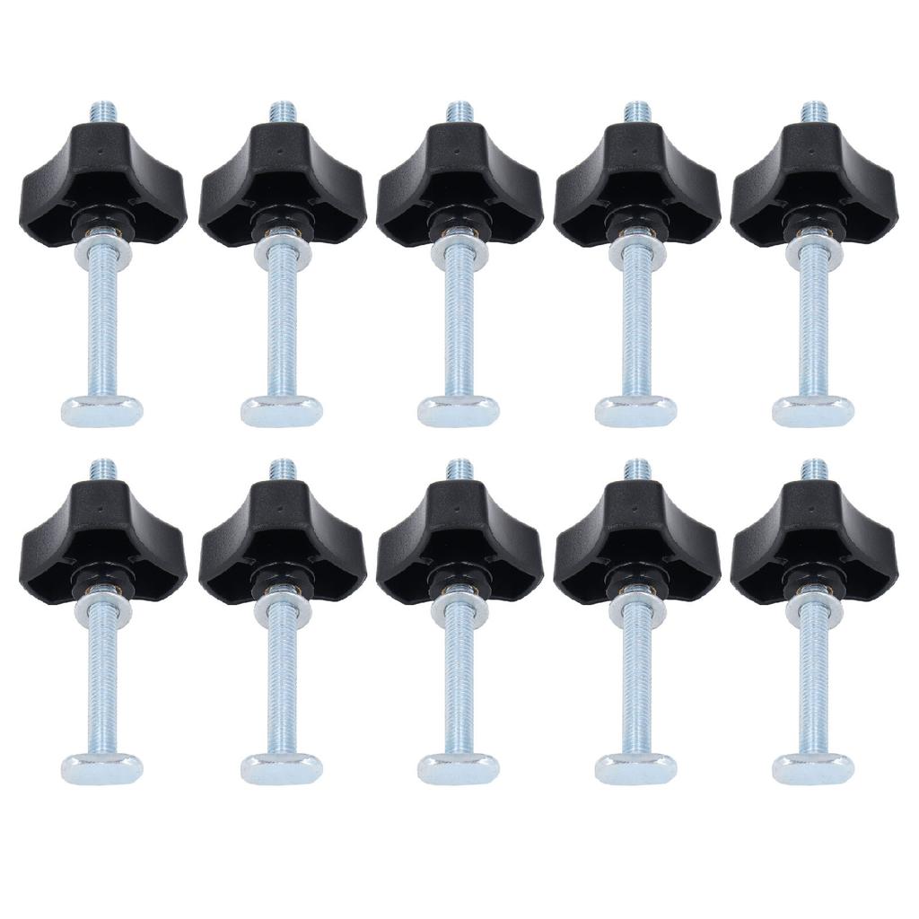 10 Sets T-Nuten-Knöpfe Edelstahl M8x100mm Gewindebolzen und Mutter-Unterlegscheiben-Kit für Holzbearbeitungs-Vorrichtung
