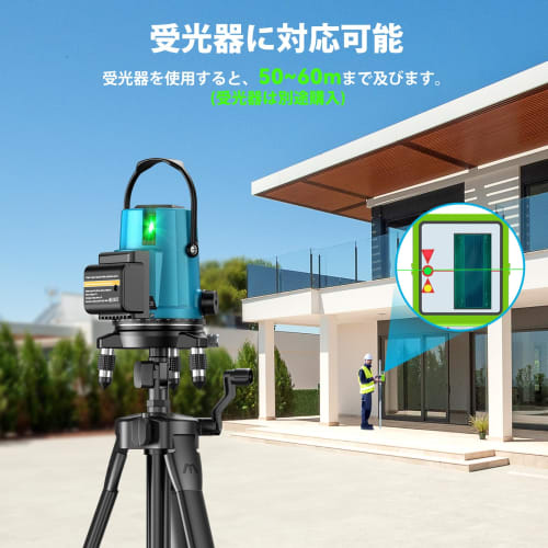 [New for 2025] Elikliv Green Laser Level, 5-Line Laser, Tripod and Elevator, 2-in-1 Function, Powerful LCD Display, Stepless Brightness Adjustment, Le
