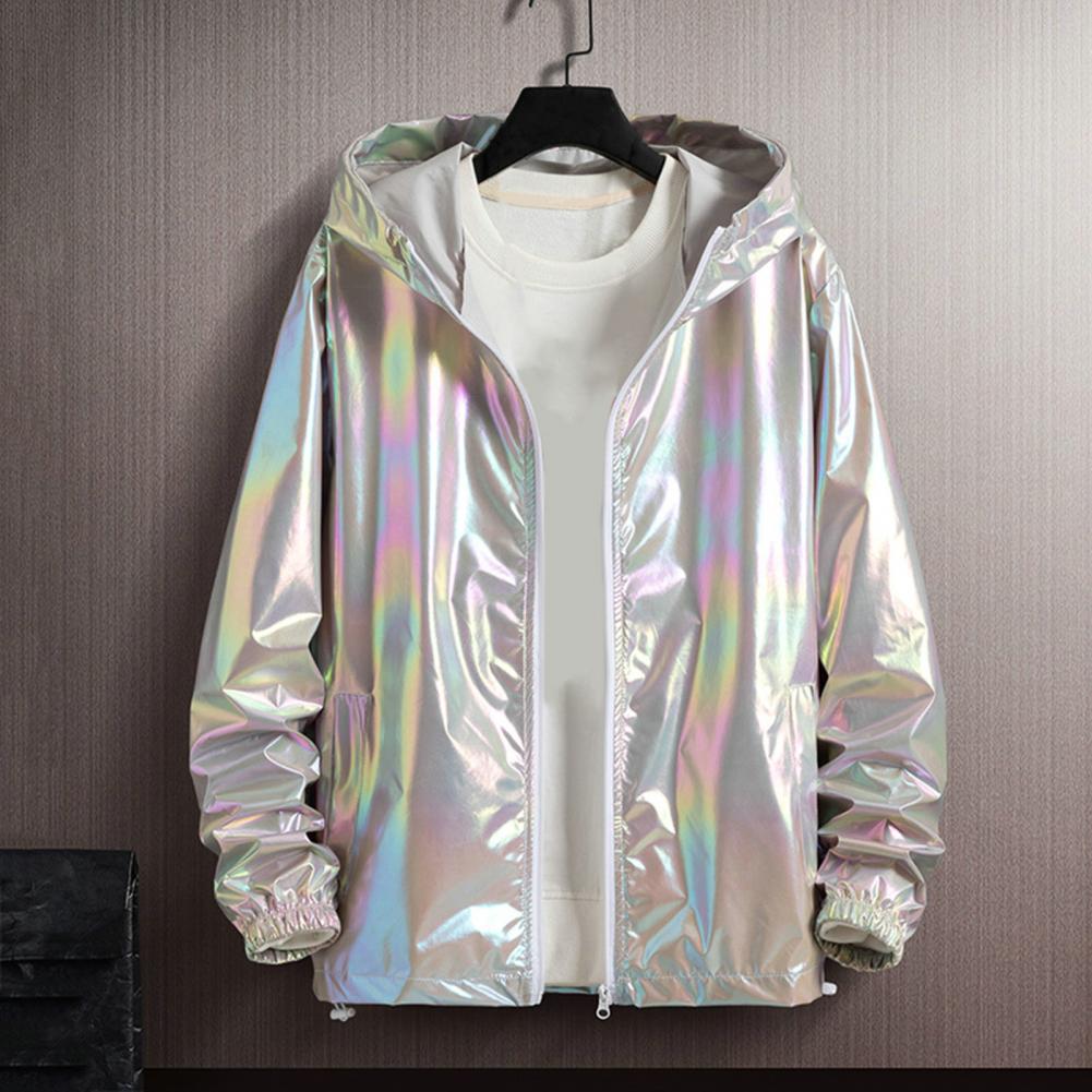 Sunscreen Jacket Spring Autumn Colorful Bright Face Sunscreen Clothes Thin Trendy Hooded Windbreaker Coat Jacket Street Clothing