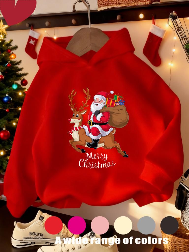 Girls' Fashion Hoodie with Hooded Cartoon Print, Comfortable and Stylish Shirt for Fall Winter Leisure Sports