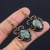 Labradorite 999 Copper Wire Wrapped Earrings, Handmade Gemstone Earrings Jewelry, Gifts For Wife Brand New Earrings