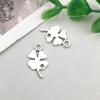 Antique Silver Alloy Four-Leaf Clover Pendant Charm for DIY Jewelry Making