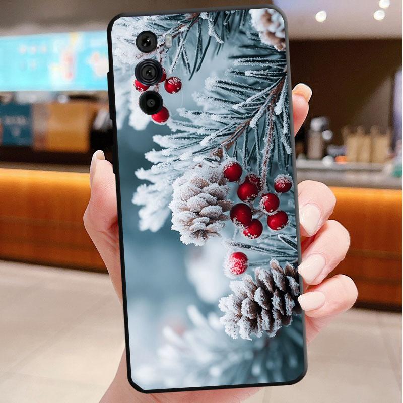 Phone Case For Motorola Edge 50 40 Pro 60 50 40 30 Ultra Neo Fusion Moto G Play G Stylus G Power G Winter Christmas Snowflake