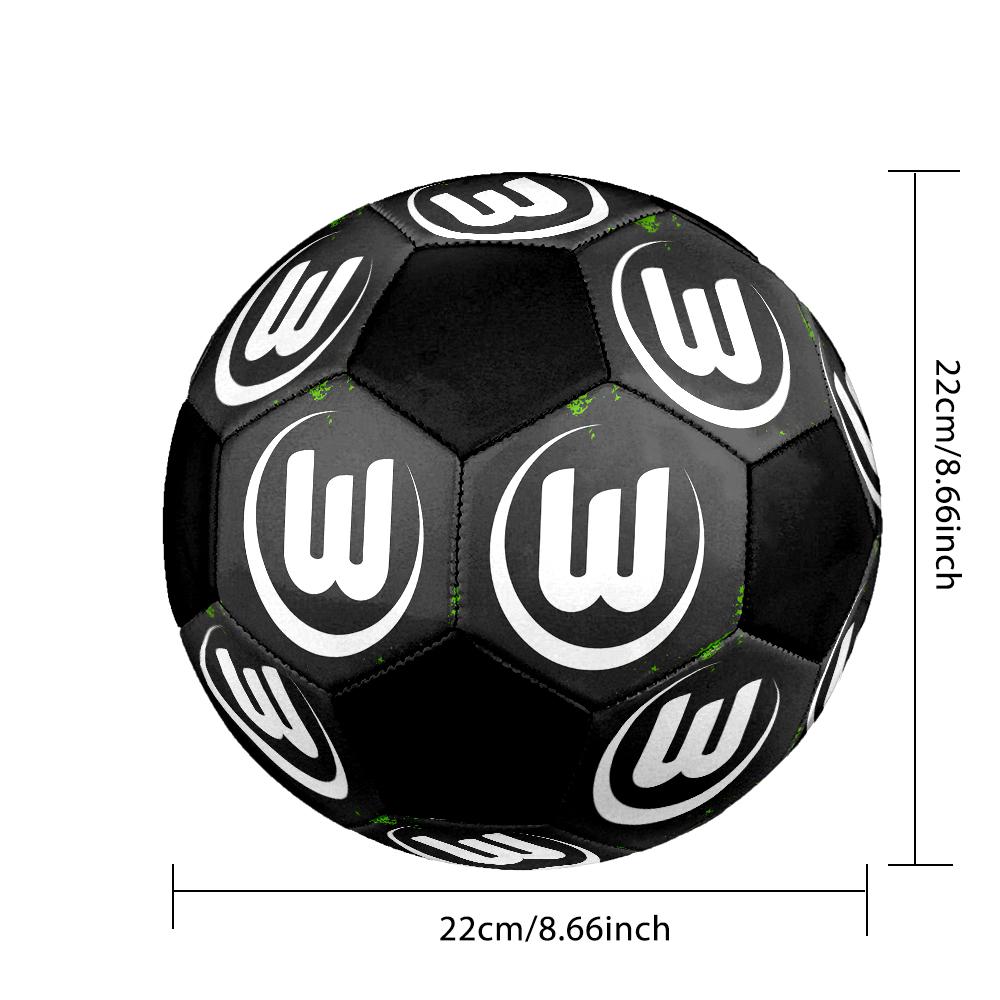 VfL Wolfsburg Indoor Soccer Ball Colorful Machine Stitched PVC Size 5 Team Training Competition Ready Durable High-Bounce Cool Sports Gift