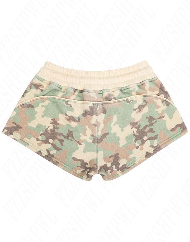 Y2K American Retro Camouflage Bandeau & Shorts Set