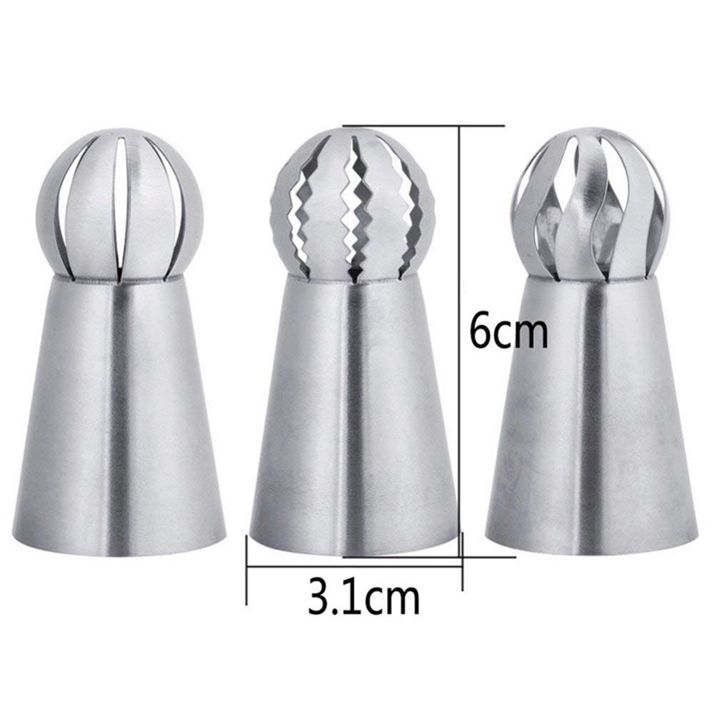 3Pcs/Set Torch Ball Flower Icing Nozzles 304 Stainless Steel Pastry Tube Kitchen Supplies Cake Decorating Tool Supplies Cookies