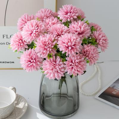 Artificial Flowers Silk Ball Chrysanthemum Home Room Table Wedding Bridal Bouquet Decor Valentine's Outdoor Garden Yard DIY Gift