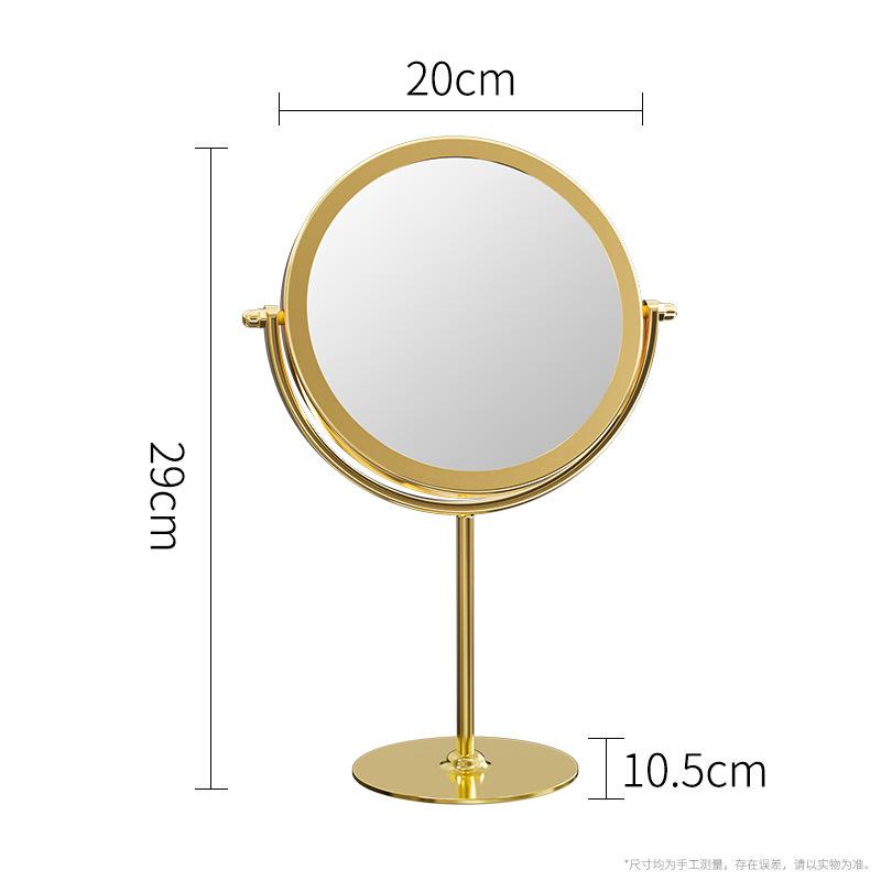 New Desktop Makeup Mirror 360° Rotatable Household Bedroom Vanity Mirror Iron Frame Single-sided Cosmetic Mirrors Two Style