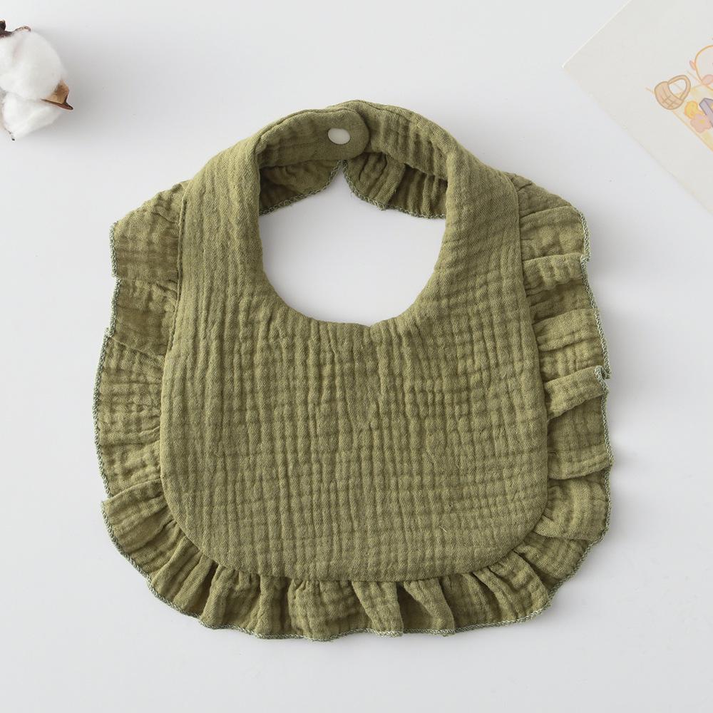 Ruffle Baby Drool Bibs: Pure Cotton Printed Lace Bibs
