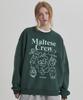 WAIKEI Maltese Crew Line Graphic Sweatshirt Green