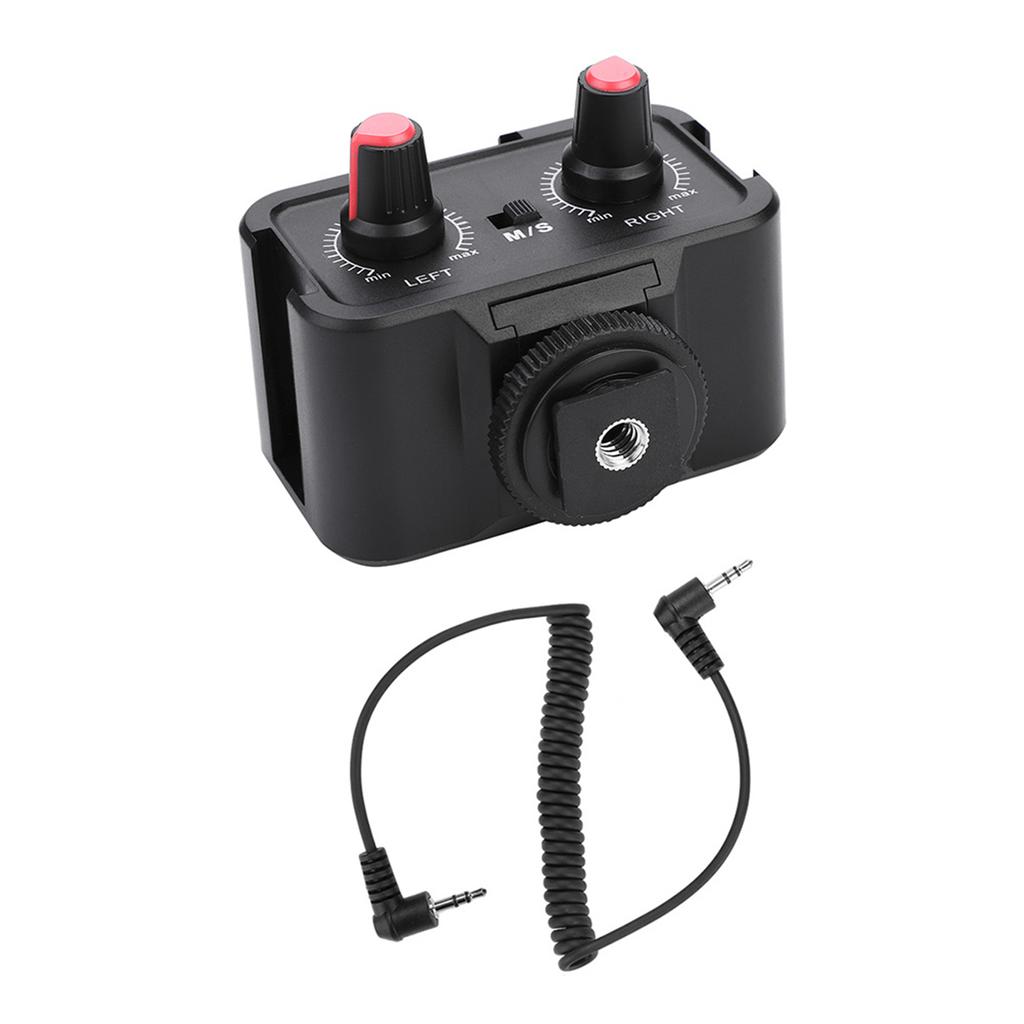 WS V2 2 Channel Universal Microphone Audio Adapter Mixer with 3.5mm Inputs for DSLR Cameras