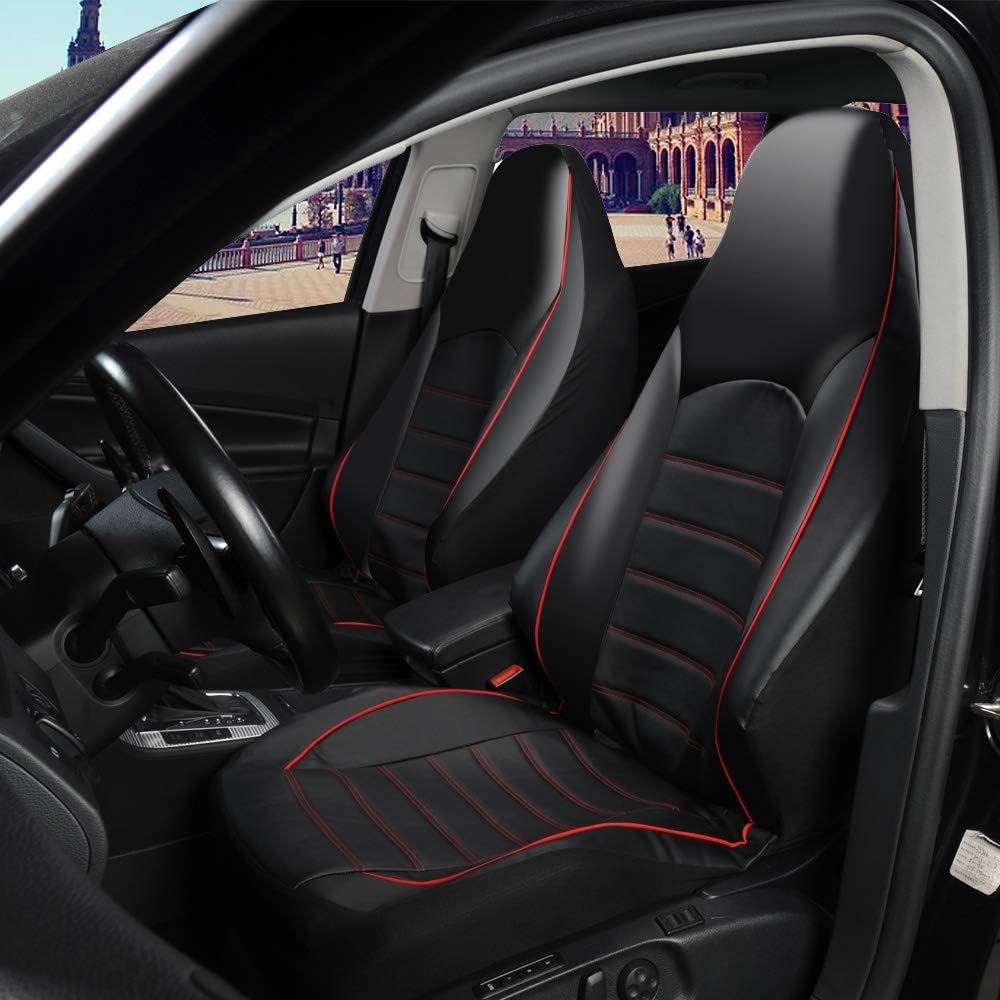TOYOUN Car Seat Covers for Light Soft Synthetic Bucket Integrated Seat 2 for Front Seats Vehicles/Regular Vehicles, Driver's Seat, Waterproof,