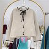 2024 Autumn/Winter French Chic Petite Double-Sided Cashmere Bow Coat