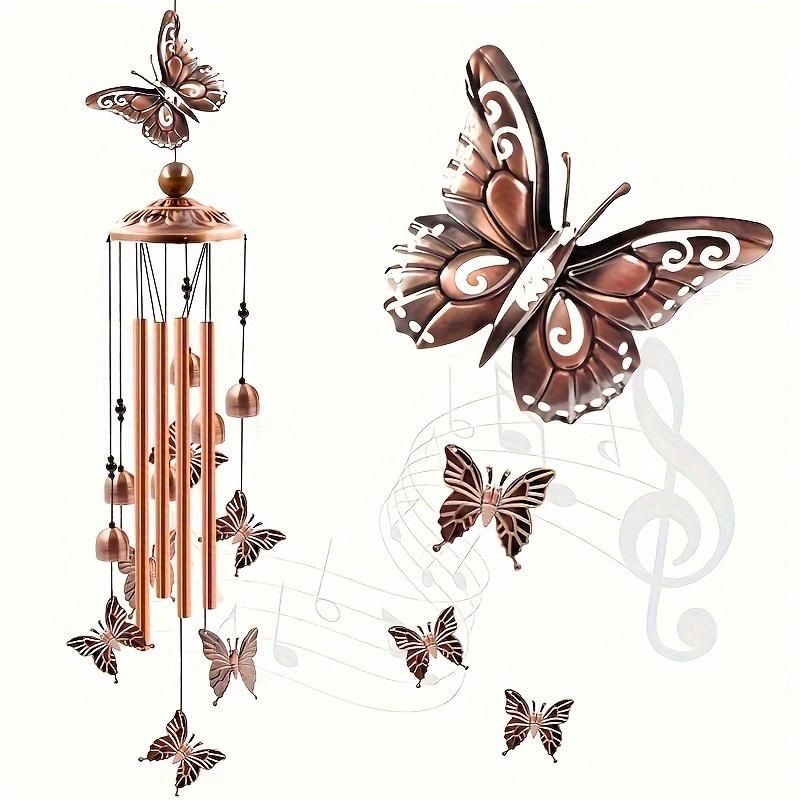 Metallic Bronze Butterfly Wind Chime Butterfly