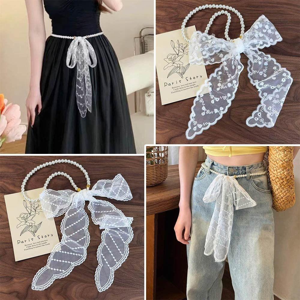 Fairy Lace Headband French Neckerchief Summer Hair Ribbon  for Women