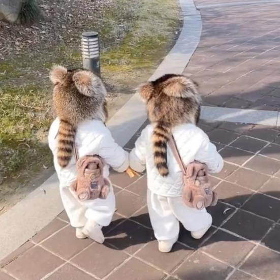 Chapeau d'hiver pour enfants adultes Forme raton laveur Fausse fourrure Isolation thermique Coupe-vent