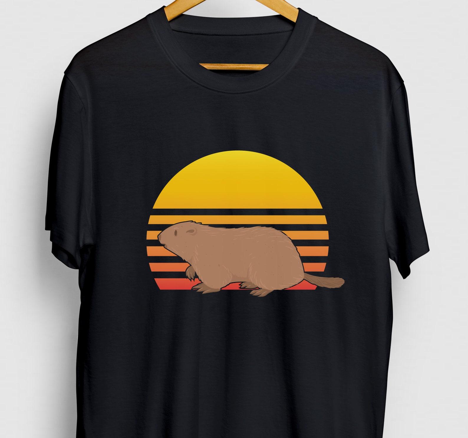 Retro Sunset Marmot T-Shirt: Funny Zookeeper Gift XL