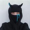 Y2K Style Crochet Halloween Party Cow Horn Parent-Child Ski Mask Hat
