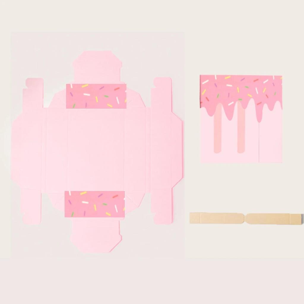 10pcs Ice Cream Candy Box Gift Box Packaging Pink Cute Gift Birthday Ice Stick Drawer Children's Party Gifts