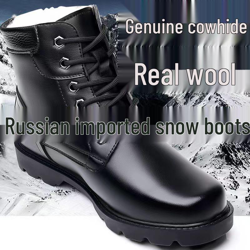 Russische Importierte Winter Martin Stiefel - Dicke Wolle, Echtes Leder, Rutschfest, Kältefest.