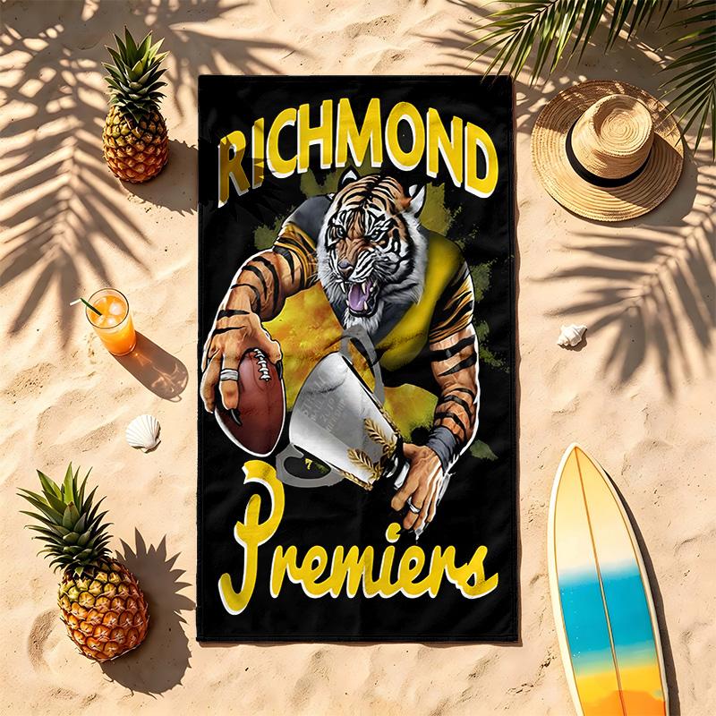Richmond Football Club (1) Thema Strandtuch Sandabweisend Weich Und Bequem Geeignet Für Den Pool Camping Yoga Und Tauchen Ein Reise-Essential