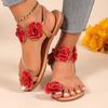 New Sandals Flat Women's Shoes Transparent with Sweet Flowers Beach Sandals