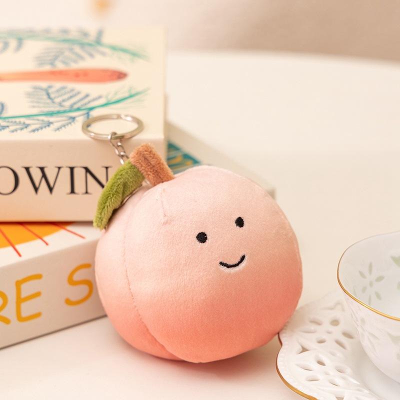 Cute Simulated Fruit Series Apple Banana Cherry Dragon Fruit Doll Pendant Plush Toy Backpack Keychain