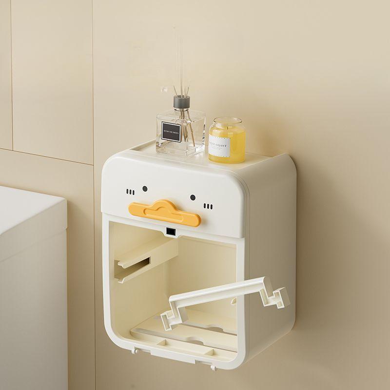 Toilet Paper Box Bathroom Roll Paper Holder Double-layer Waterproof Storage Rack Wall Mounted No Drilling Transparent