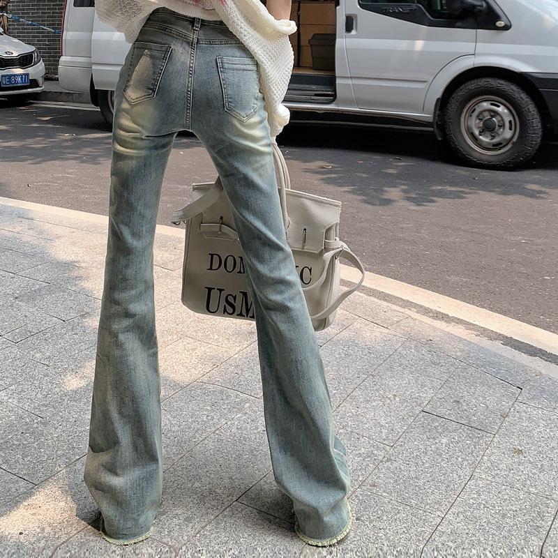 American Retro Jeans Dámská móda Vysoký pas Univerzální zeštíhlující kalhoty Street Trend Elegantní a elegantní dámské kalhoty Y2k