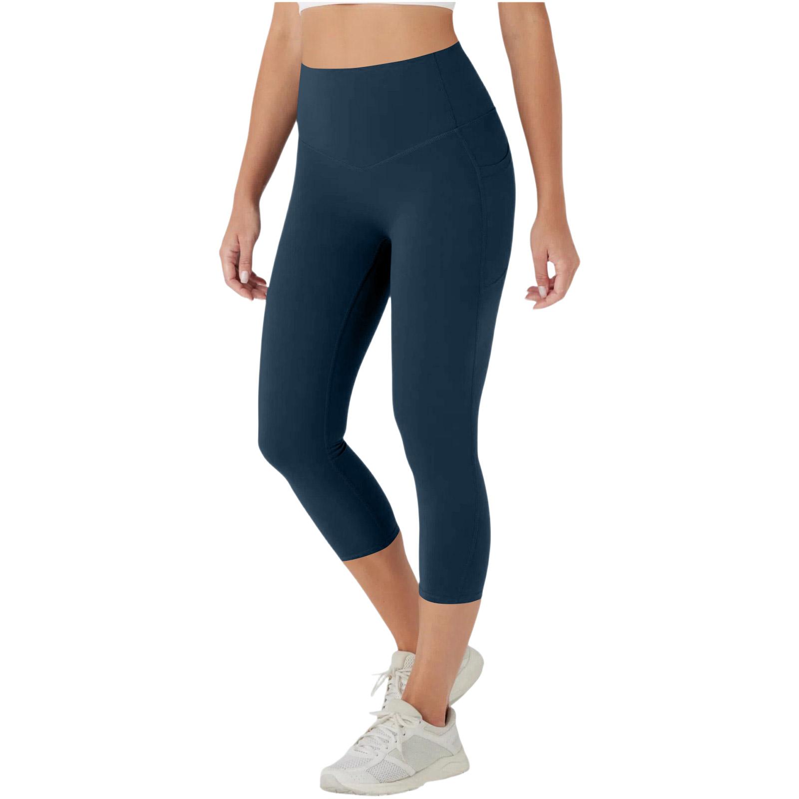 

Women s High-waisted Color Yoga Pants With Side Pockets XS