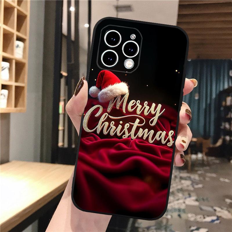 Phone Case Carcasa Funda For iPhone 17 Pro Max Air 16 15 14 13 Pro Max 15 16 Pro 15Plus Santa Christmas Tree Case