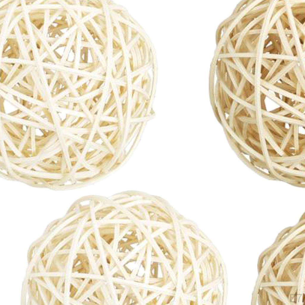 6 Pcs Rattan Cane Wicker Balls Nursery Ornaments